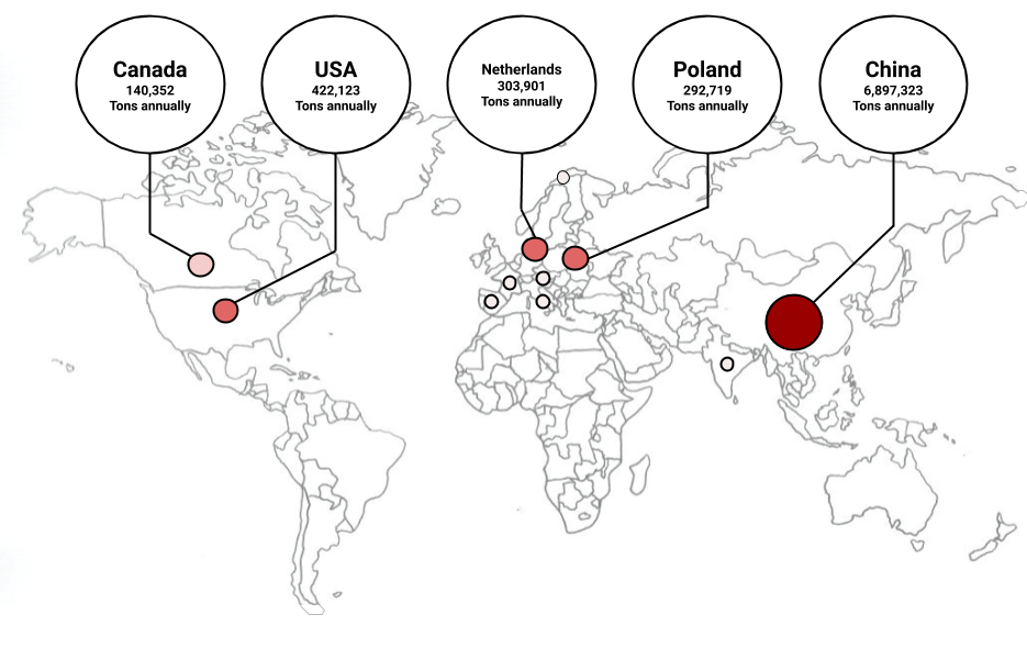 Mushroom World Production Map